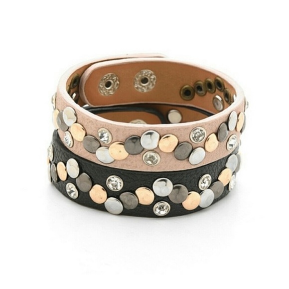 LEATHER Snap Bracelet Rust or Black - Picture 3 of 8